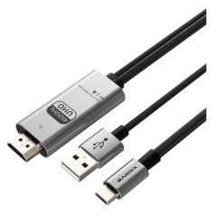Adaptateur USB-C vers HDMI Mâle 2M+USB-A 1M X | Smarty Paris